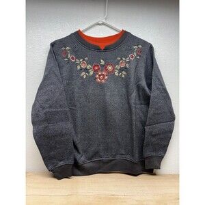 Vtg Shenanigans Womens Embroidered Gray Sweatshirt Size: S